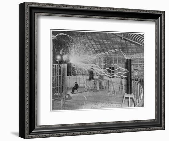 Nikola Tesla Produces Artificial 'Lighting'-null-Framed Photographic Print