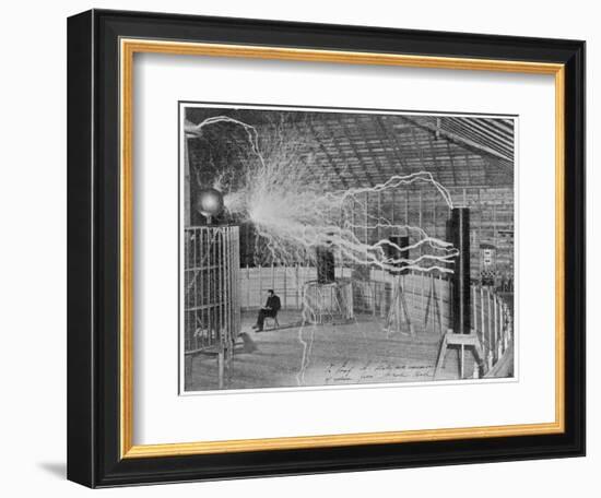 Nikola Tesla Produces Artificial 'Lighting'-null-Framed Photographic Print