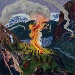 The Midsummer Fire by Astrup-Nikolai Astrup-Framed Giclee Print