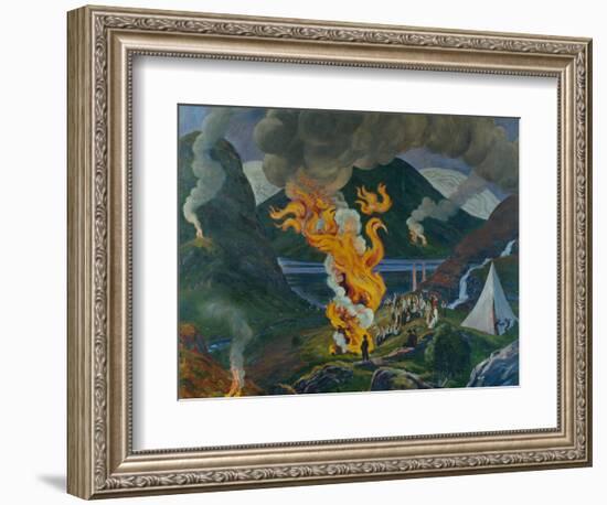 Nikolai Astrup, Midsummer fire-Nikolai Astrup-Framed Giclee Print