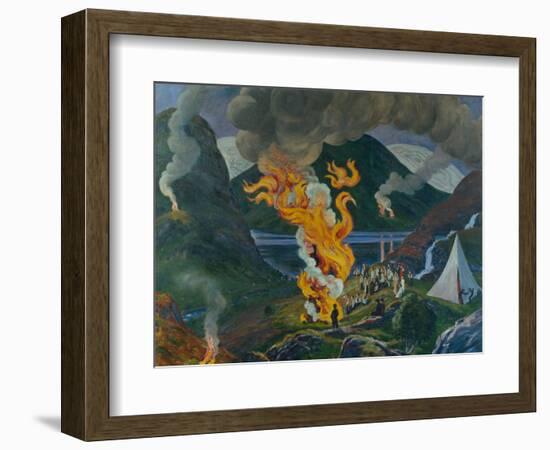 Nikolai Astrup, Midsummer fire-Nikolai Astrup-Framed Giclee Print