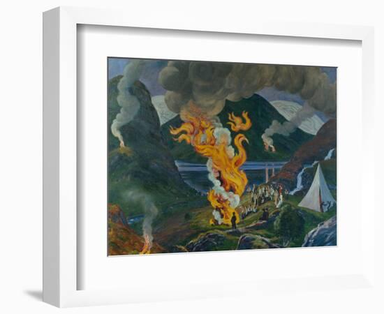 Nikolai Astrup, Midsummer fire-Nikolai Astrup-Framed Giclee Print