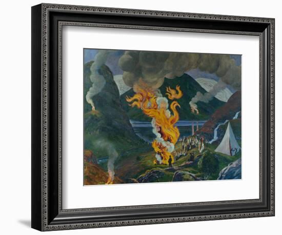 Nikolai Astrup, Midsummer fire-Nikolai Astrup-Framed Giclee Print