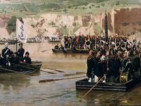 The Russians Crossing the Danube at Svishtov in Juny 1877, 1870S-Nikolai Dmitrievich Dmitriev-Orenburgsky-Framed Premier Image Canvas