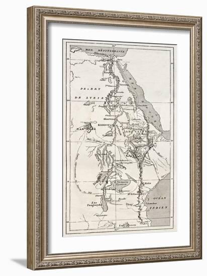 Nile Basin Old Map. By Unidentified Author, Published On Le Tour Du Monde, Paris, 1867-marzolino-Framed Art Print