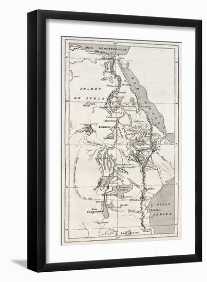 Nile Basin Old Map. By Unidentified Author, Published On Le Tour Du Monde, Paris, 1867-marzolino-Framed Art Print