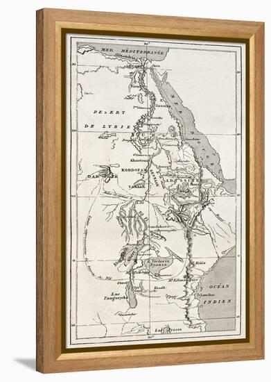 Nile Basin Old Map. By Unidentified Author, Published On Le Tour Du Monde, Paris, 1867-marzolino-Framed Stretched Canvas