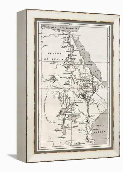 Nile Basin Old Map. By Unidentified Author, Published On Le Tour Du Monde, Paris, 1867-marzolino-Framed Stretched Canvas