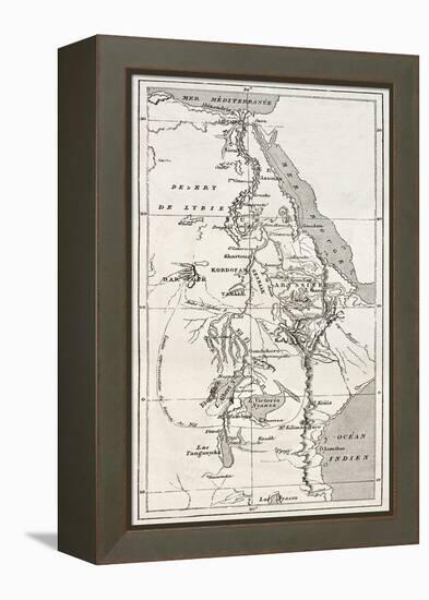 Nile Basin Old Map. By Unidentified Author, Published On Le Tour Du Monde, Paris, 1867-marzolino-Framed Stretched Canvas