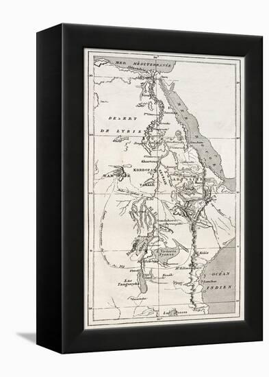 Nile Basin Old Map. By Unidentified Author, Published On Le Tour Du Monde, Paris, 1867-marzolino-Framed Stretched Canvas
