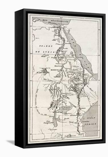 Nile Basin Old Map. By Unidentified Author, Published On Le Tour Du Monde, Paris, 1867-marzolino-Framed Stretched Canvas