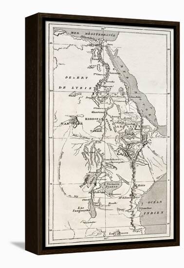 Nile Basin Old Map. By Unidentified Author, Published On Le Tour Du Monde, Paris, 1867-marzolino-Framed Stretched Canvas