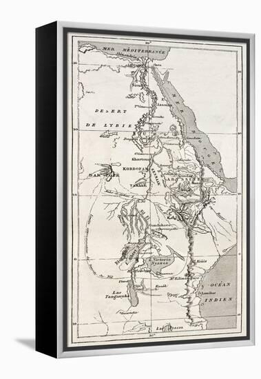 Nile Basin Old Map. By Unidentified Author, Published On Le Tour Du Monde, Paris, 1867-marzolino-Framed Stretched Canvas