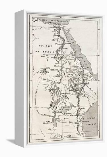 Nile Basin Old Map. By Unidentified Author, Published On Le Tour Du Monde, Paris, 1867-marzolino-Framed Stretched Canvas