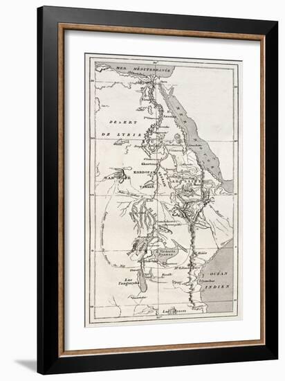 Nile Basin Old Map. By Unidentified Author, Published On Le Tour Du Monde, Paris, 1867-marzolino-Framed Premium Giclee Print