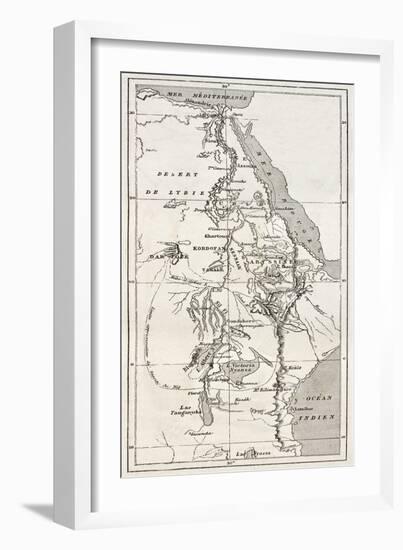 Nile Basin Old Map. By Unidentified Author, Published On Le Tour Du Monde, Paris, 1867-marzolino-Framed Premium Giclee Print