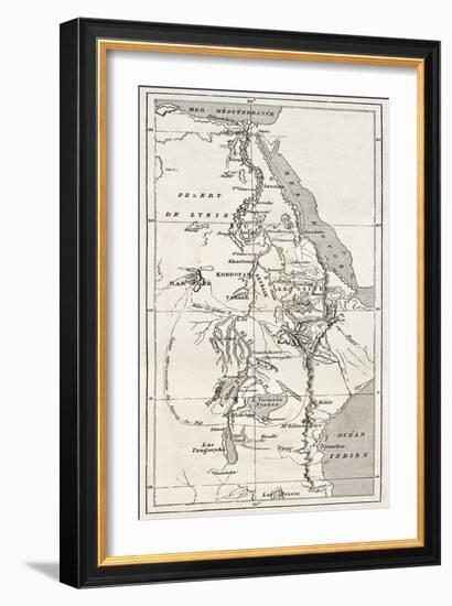 Nile Basin Old Map. By Unidentified Author, Published On Le Tour Du Monde, Paris, 1867-marzolino-Framed Premium Giclee Print