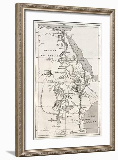 Nile Basin Old Map. By Unidentified Author, Published On Le Tour Du Monde, Paris, 1867-marzolino-Framed Art Print