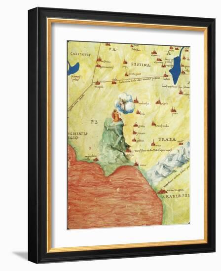Nile River Delta, Red Sea and Mount Sinai, from Atlas of the World in Thirty-Three Maps, 1553-Battista Agnese-Framed Giclee Print