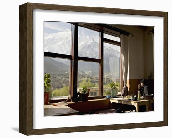 Nilgiri Range Whilst Enjoying Breakfast in Om's Home Hotel at Jomsom on the Annapurna Circuit Trek-Don Smith-Framed Photographic Print