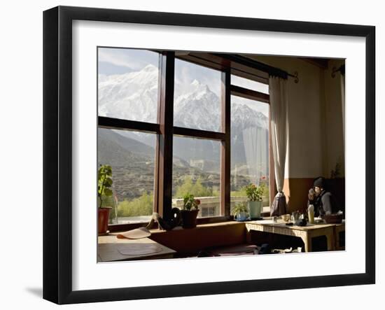 Nilgiri Range Whilst Enjoying Breakfast in Om's Home Hotel at Jomsom on the Annapurna Circuit Trek-Don Smith-Framed Photographic Print