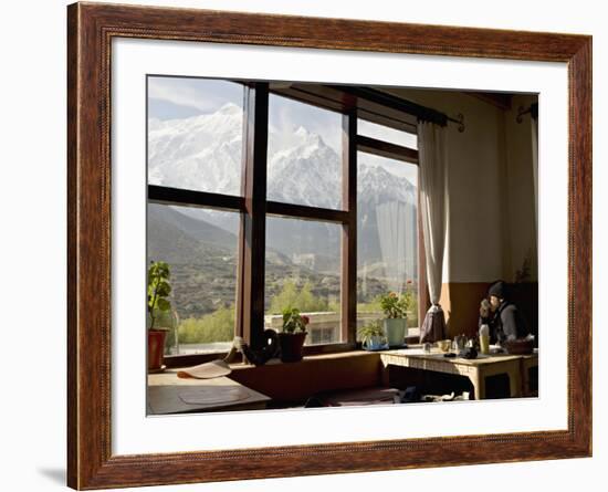 Nilgiri Range Whilst Enjoying Breakfast in Om's Home Hotel at Jomsom on the Annapurna Circuit Trek-Don Smith-Framed Photographic Print