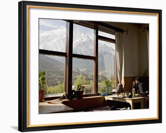 Nilgiri Range Whilst Enjoying Breakfast in Om's Home Hotel at Jomsom on the Annapurna Circuit Trek-Don Smith-Framed Photographic Print