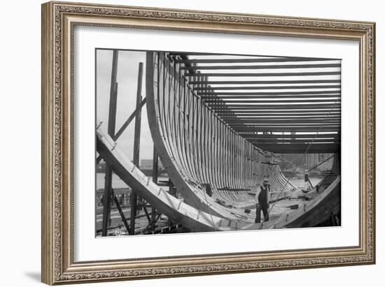 Nilson and Kelez Shipbuilding Yards in Seattle, 1916-Ashael Curtis-Framed Giclee Print