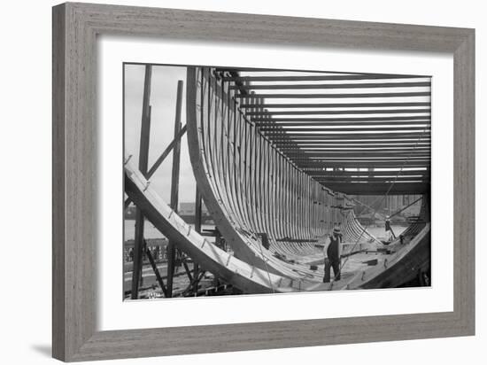 Nilson and Kelez Shipbuilding Yards in Seattle, 1916-Ashael Curtis-Framed Giclee Print