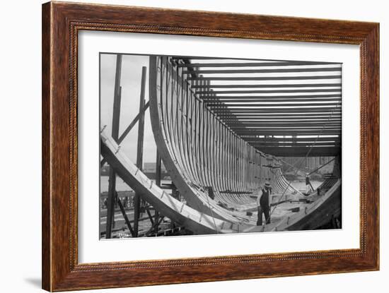 Nilson and Kelez Shipbuilding Yards in Seattle, 1916-Ashael Curtis-Framed Giclee Print