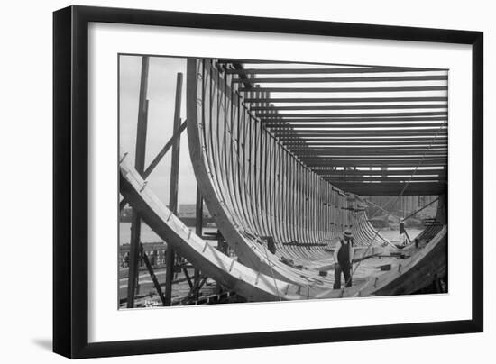 Nilson and Kelez Shipbuilding Yards in Seattle, 1916-Ashael Curtis-Framed Giclee Print