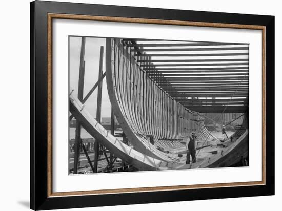 Nilson and Kelez Shipbuilding Yards in Seattle, 1916-Ashael Curtis-Framed Giclee Print