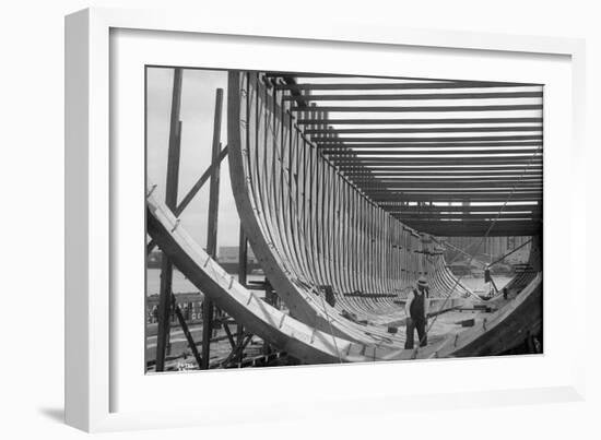 Nilson and Kelez Shipbuilding Yards in Seattle, 1916-Ashael Curtis-Framed Giclee Print