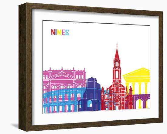 Nimes Skyline Pop-paulrommer-Framed Art Print