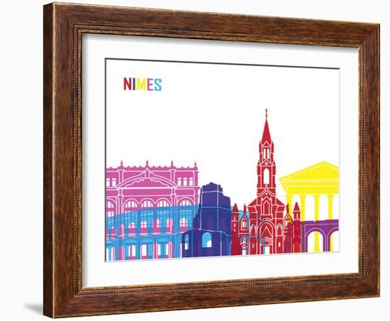 Nimes Skyline Pop-paulrommer-Framed Art Print