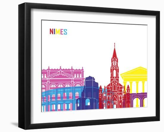 Nimes Skyline Pop-paulrommer-Framed Art Print