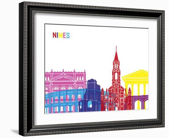 Nimes Skyline Pop-paulrommer-Framed Art Print