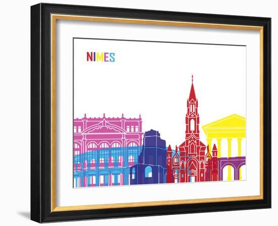 Nimes Skyline Pop-paulrommer-Framed Art Print