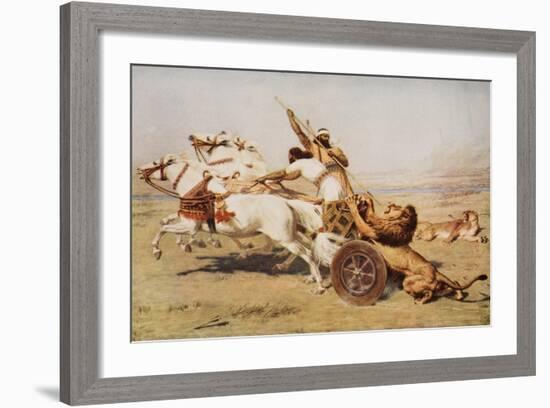 Nimrod, a Mighty Hunter, Illustration from 'The Outline of History' by H.G. Wells, Volume I,…-Briton Rivière-Framed Giclee Print