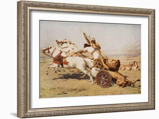 Nimrod, a Mighty Hunter, Illustration from 'The Outline of History' by H.G. Wells, Volume I,…-Briton Rivière-Framed Giclee Print