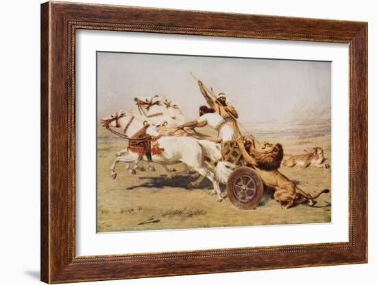 Nimrod, a Mighty Hunter, Illustration from 'The Outline of History' by H.G. Wells, Volume I,…-Briton Rivière-Framed Giclee Print