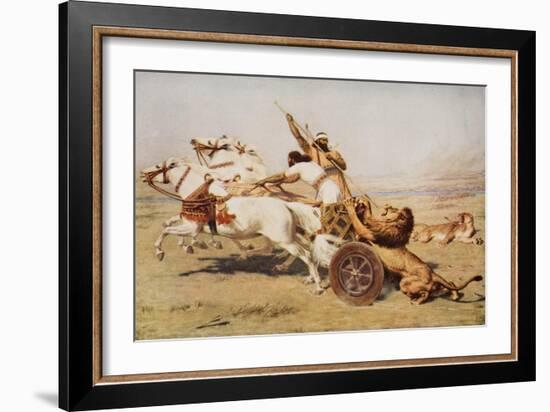 Nimrod, a Mighty Hunter, Illustration from 'The Outline of History' by H.G. Wells, Volume I,…-Briton Rivière-Framed Giclee Print