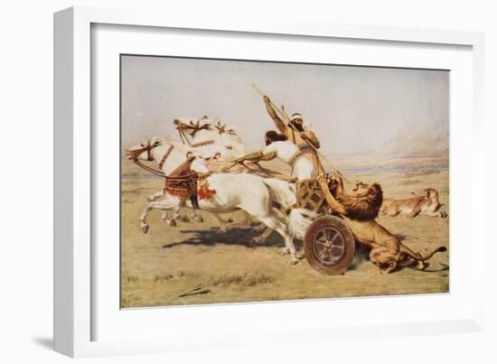 Nimrod, a Mighty Hunter, Illustration from 'The Outline of History' by H.G. Wells, Volume I,…-Briton Rivière-Framed Giclee Print