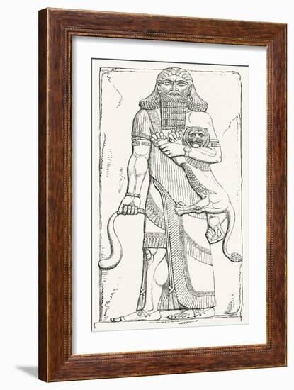 Nimrod, King of Shinar, from the Palace of Khorsabad, from the Imperial Bible Dictionary-null-Framed Giclee Print