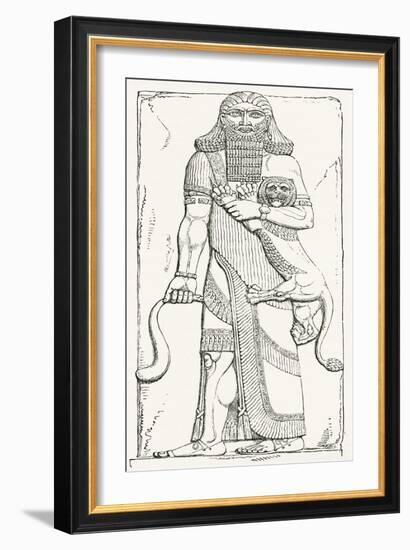 Nimrod, King of Shinar, from the Palace of Khorsabad, from the Imperial Bible Dictionary-null-Framed Giclee Print