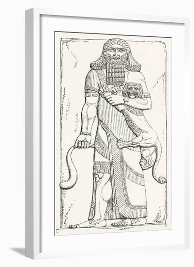 Nimrod, King of Shinar, from the Palace of Khorsabad, from the Imperial Bible Dictionary-null-Framed Giclee Print