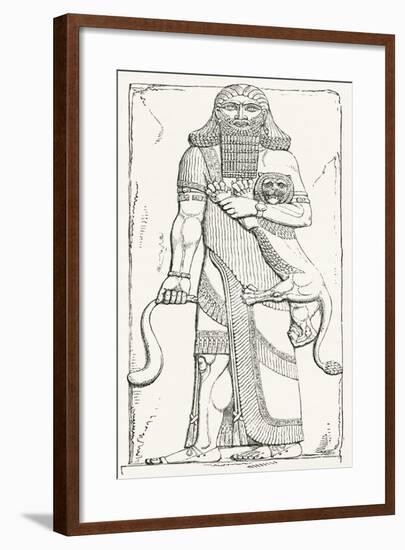 Nimrod, King of Shinar, from the Palace of Khorsabad, from the Imperial Bible Dictionary-null-Framed Giclee Print