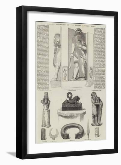 Nimroud Sculptures in the Louvre Gallery, Paris-null-Framed Giclee Print