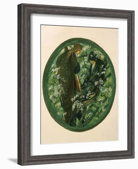 Nimue Beguiling Merlin with Enchantment, Plate Xv from 'The Flower Book'-Edward Burne-Jones-Framed Giclee Print