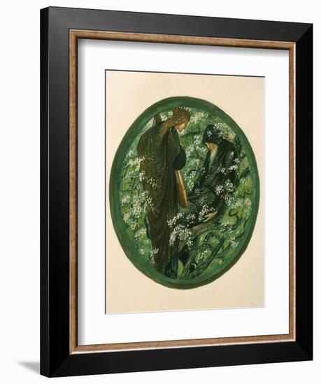 Nimue Beguiling Merlin with Enchantment, Plate Xv from 'The Flower Book'-Edward Burne-Jones-Framed Giclee Print